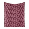 thumbnail image 1 of Flowers Soft Flannel Fleece Blanket, Abstract Style Pastel Toned Floral Petals Bouquets Retro Themed Royal, Cozy Plush for Indoor and Outdoor Use, 50" x 70", Dark Magenta Baby Pink, by Ambesonne, 1 of 5