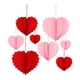 thumbnail image 1 of 8x Adornos de corazón para el día de San Valentín, adornos de papel románticos para colgar en forma de corazón. Rojo Rosa, 1 of 6