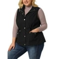 thumbnail image 5 of Agnes Orinda Women's Plus Size Sleeveless Anorak Cargo Coats Zip Button Drawstring Waist Vest Jackets 4X Black, 5 of 7