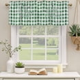 thumbnail image 2 of Green Plaid Christmas Curtain Valances for Windows, Kitchen Valance Window Treatments Panel 2 Pack, Xmas Snowflake Merry Christmas Rod Pocket Short Curtains for Bathroom Bedroom 42 x 18 Inch, 2 of 8