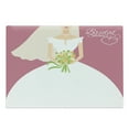 thumbnail image 1 of Bridal Shower Cutting Board, Wedding Day Celebration Bride Plain Colored Dress and Flowers Image, Decorative Tempered Glass Cutting and Serving Board, Large Size, Dark Coral and White, by Ambesonne, 1 of 1