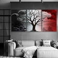 thumbnail image 2 of wall26 Canvas Print Wall Art Set Black, White &amp; Red Zen Tree Collage Abstract Nature Watercolor Modern Art Rustic Scenic Dramatic Multicolor Ultra for Living Room, Bedroom, Office - 16"x24&q, 2 of 4