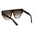 thumbnail image 4 of Womens Retro Flat Top Futuristic Mod Squared Cat Eye Sunglasses Black Tortoise Brown, 4 of 4