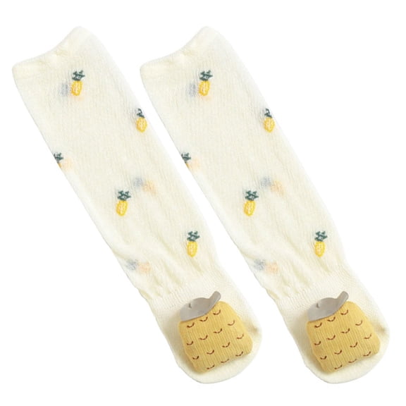 AURARMLET 1 Pair of Newborn Sock Combed Cotton Yellow Unisex Loose Cuff for Infants