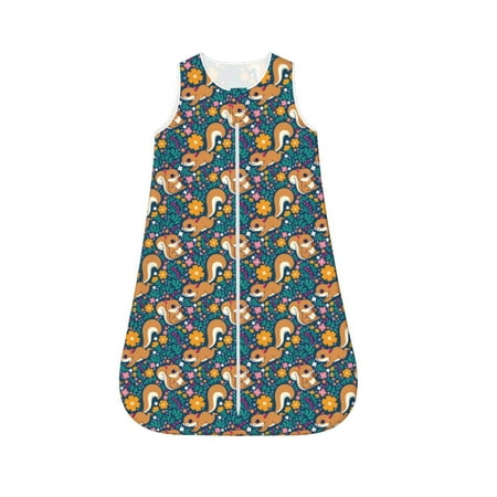 

Honeii Squirrel Garden Delight Print Unisex Babies Sleepbag Wearable Blanket Baby Sleeveless Sleeping Bag-Large