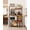 35" X 60", variant on Kitchen Bakers Rack with Power Outlet – 35x60 Inch Microwave Stand with 4 Tiers, Coffee Bar Table with 5 S Hooks, Rustic Brown Kitchen Storage Shelf for Spices & Pots