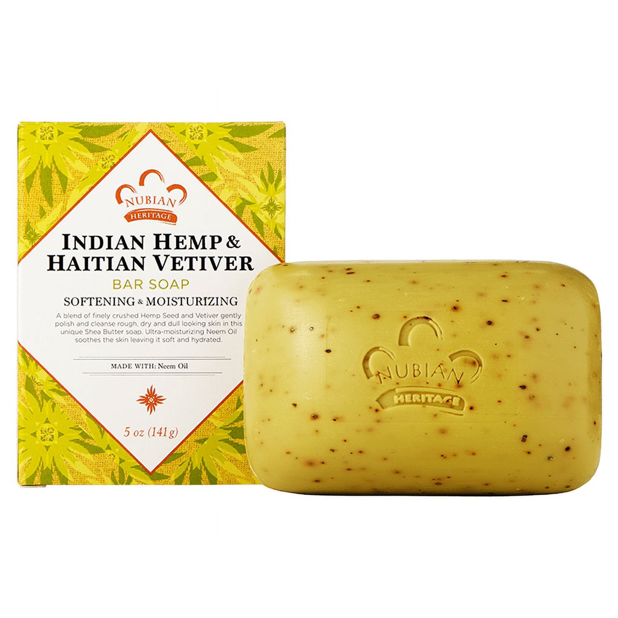 Nubian Heritage Bar Soap Indian Hemp And Haitian Vetiver - 5 Ounce