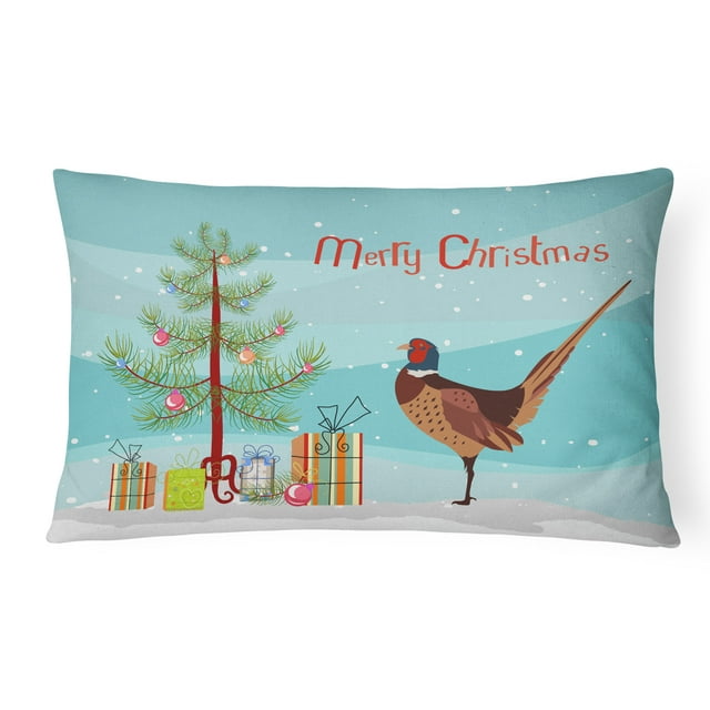 Carolines Treasures BB9297PW1216 Ring-necked Common Pheasant Christmas Canvas Fabric Decorative Pillow