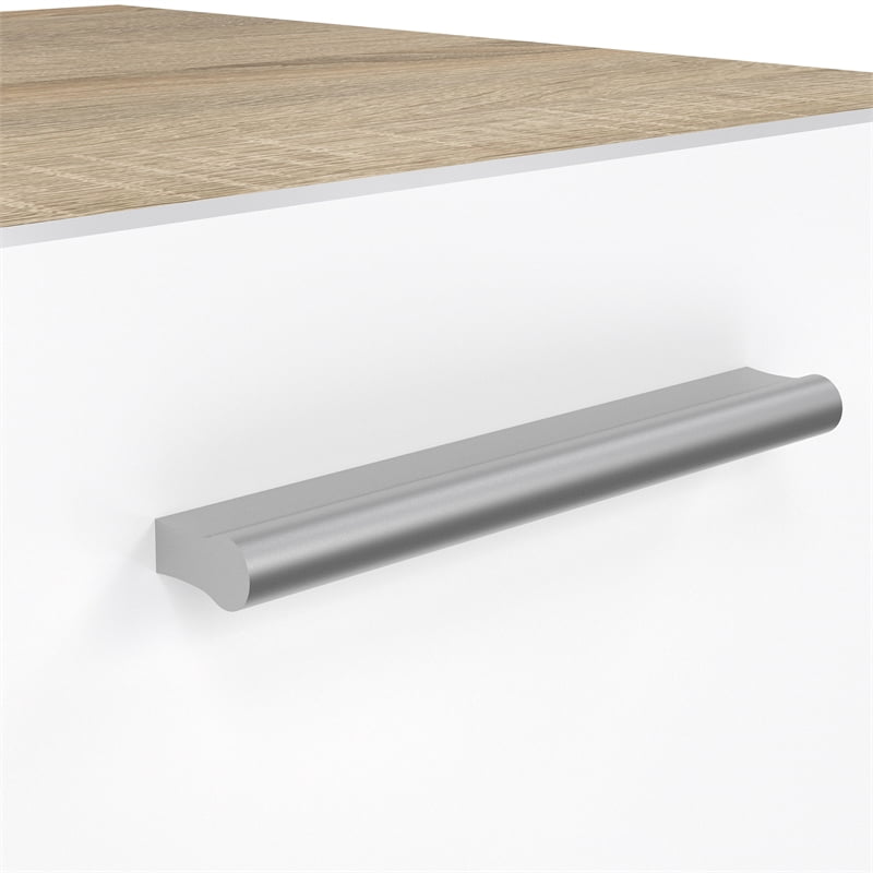Tvilum Loft 2 Drawer Oak/White High Gloss Nightstand -Set of 2