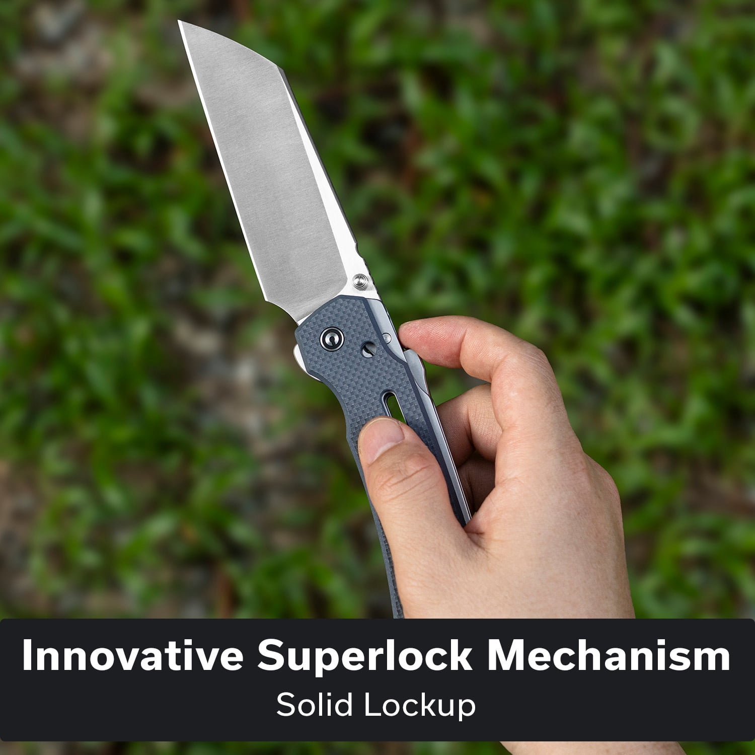 CIVIVI Buster FG Pocket Knife Superlock Folding Knife with 4.2" Nitro-V Blade G10 Handle, Designed by Snecx Tan C24052-2 (Neutral Blue)