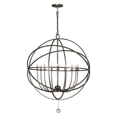 

Chandeliers 9 Light With English Bronze Clear Glass Drops Wrought Iron 40 inch 540 Watts - World of Lighting