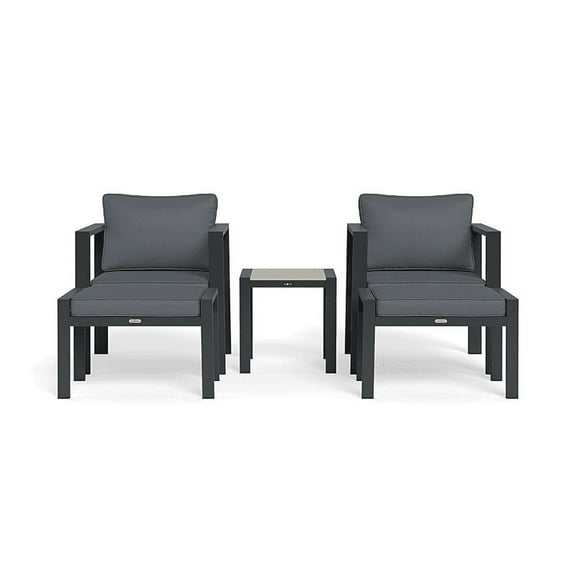 Tortuga Outdoor Lakeview Aluminum Outdoor Bistro Seating Set (5-Piece) Charcoal