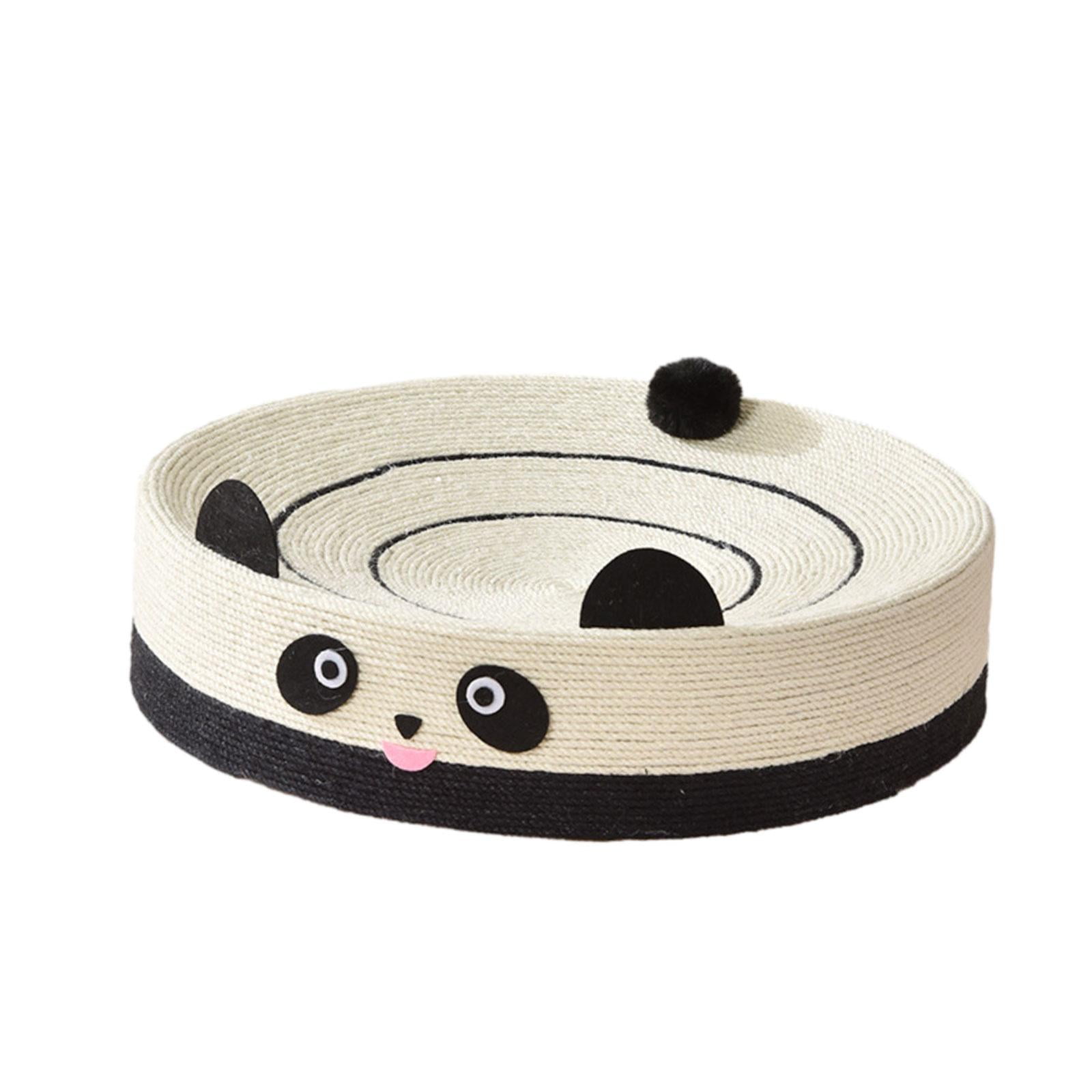 Round Sisal Cat Scratch Pad Cat Scratcher Bed Toys Durable Circular Creative Sturdy Home Decoration Cat Scratching Pad Lounge , Panda