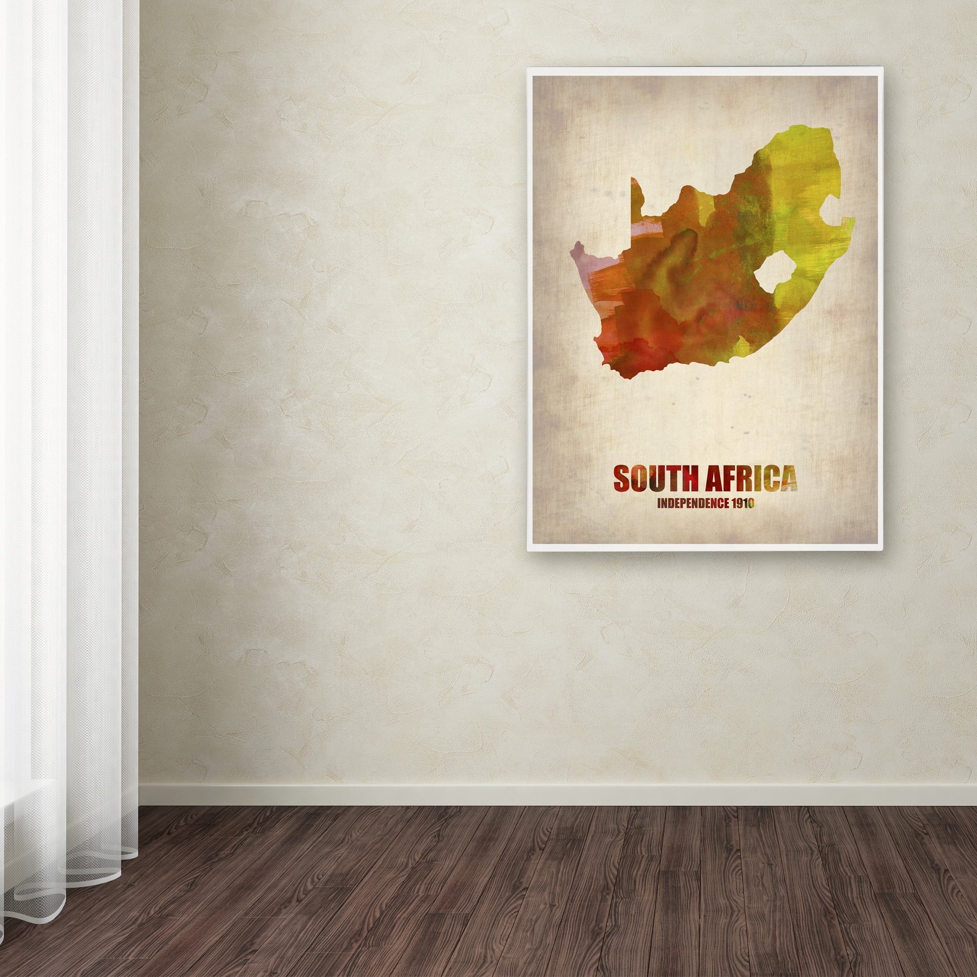 Trademark Fine Art "South Africa Watercolor Map" Canvas Art by Naxart