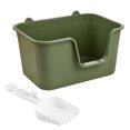 thumbnail image 2 of Bandeja de arena para mascotas con parte abierta, lavabo para gatos con cuchara, caja de arena para gatos, lados altos duraderos para todo , XL verde Verde XL, 2 of 10