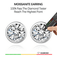 thumbnail image 3 of Saintda Moissanite Earrings for Women 2ct Bezel Diamond Earrings 925 Sterling Silver Bezel Set Round Stud Earrings, 3 of 5