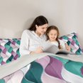 thumbnail image 5 of jejeloiu Teal Pink Wave Striped Full Size Comforter Sets Kids,Modern Geometric Lines Bedding Sets,Reversible,3-Piece, 5 of 8