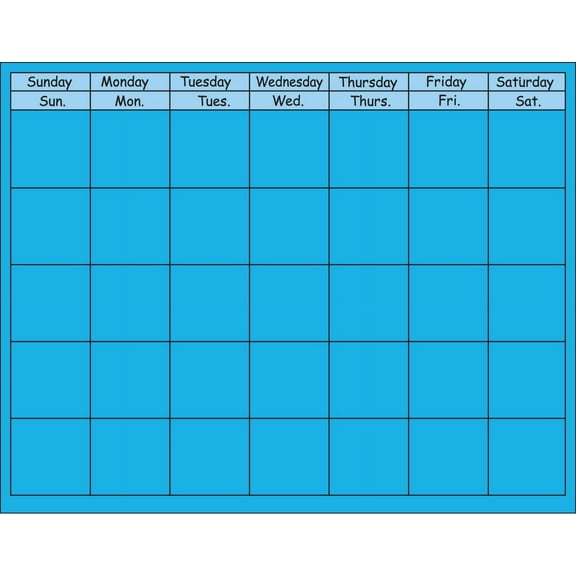SHAPES ETC. Horizontal Calendar - Blue