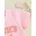 thumbnail image 6 of Bagilaanoe 2pcs Toddler Baby Girl Shorts Set Short Sleeve Letter Embroidery T Shirt Tops + Shorts 6M 12M 18M 24M 3T Kids Casual Summer Clothes, 6 of 8