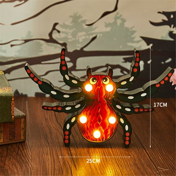 Moocorvic Halloween Modeling Light Battery Box Light String Decoration Light Spider Small