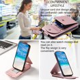 thumbnail image 3 of Feishell Crossbody Wallet Case for Samsung Galaxy S25,Durable PU Leather Vertical Flip Kickstand Magnetic Button Credit Card Slots Handbag Phone Case with Wrist & Shoulder Strap,Rosegold, 3 of 14
