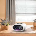 thumbnail image 6 of Multifunctional Bluetooth Speaker with Wireless Fast Charging Alarm Clock Pickup Lamp Support USB Drive Aux Music Player,1 x Wireless Charger Bluetooth Speaker 1 x USB cable,White, 6 of 7