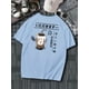 thumbnail image 3 of Japanese Kanji Milk Tea, Men's Casual Slightly Stretch Crew Neck Graphic Tee, Male Clothes For Summer, 3 of 5