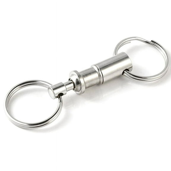 2pcs Removable Keyring Quick Release Keychain Dual Detachable Key Ring Snap Lock