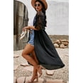 thumbnail image 2 of POGLIP Women's Black Floral Mesh Lace Crochet Open Front Kimono, 2 of 6