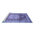 thumbnail image 2 of Ahgly Company Machine Washable Indoor Round Abstract Blue Modern Area Rugs, 3' Round, 2 of 4