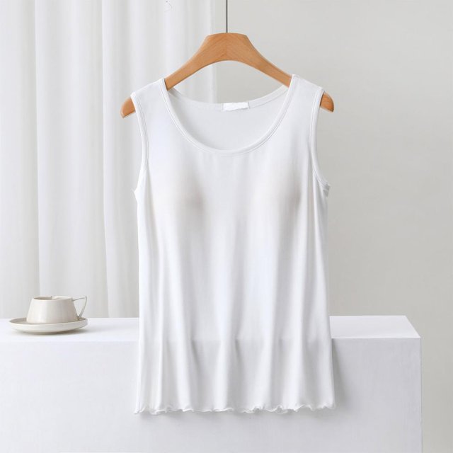 SDNall Blouse pour Femmes Unie Décontractée Mode Col Rond Régulière Sans Manches Hauts de Nuit