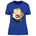 thumbnail image 1 of Cute And Sleepy Cat On Ramen T-Shirt Women -Image by Shutterstock, Female Medium, 1 of 2