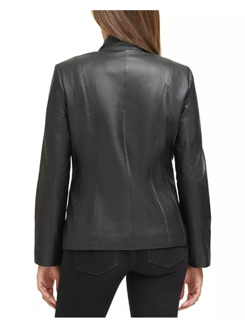 Cole Haan Women's Scuba Leather Jacket - Walmart.com
