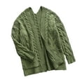 thumbnail image 4 of Odeerbi Winter Chunky Knit Long Cardigan Sweaters For Women 2025 Fashionable Mid-length Jacket Sweater Top With Pockets Green, 4 of 9