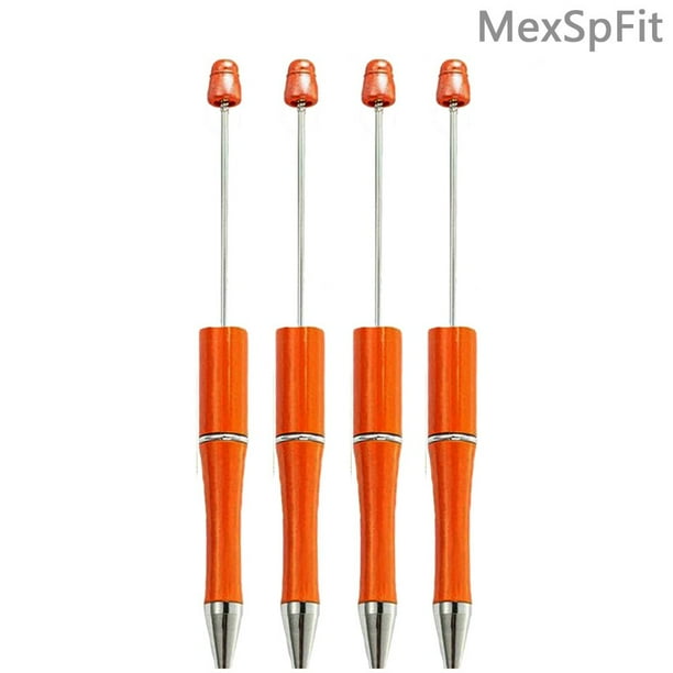 Bolígrafos de cuentas de plástico para niños y estudiantes, bolígrafos variados de 5 piezas, con tinta negra y eje de regalo, material escolar de oficina