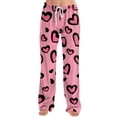 thumbnail image 5 of Valentine Day Pajama Pants for Women Love Heart Print Sleep Pants Womens Lounge Wear Soft Wide Leg Pajama Bottoms Pink M, 5 of 8