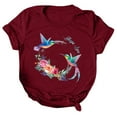 thumbnail image 2 of SMihono Hauts pour Femmes Été Chic Décontracté Femmes Décontracté Impression de Lettres Manches Courtes Col Rond T-Shirt Ample Blouse Hauts T-Shirt Oversize pour Femmes, 2 of 5