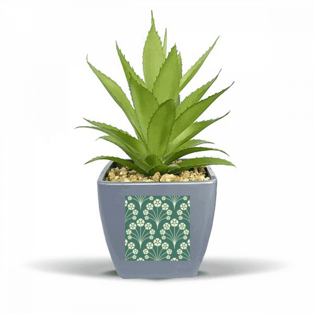 Fleur Étoile Verte Blanche Décorative Faux Ananas Pot de Fleurs Vase Mini Décor