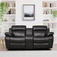 thumbnail image 2 of Lexicon Marille Double Glider Reclining Loveseat with Center Console in Black, 2 of 9