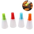 thumbnail image 2 of cepillos de silicona para botella de aceite, cepillos para barbacoa/pastelería, parrilla de silicona para cocinar, barbacoa, hornear, aceite de repostería, miel/salsa (rojo, naranja, verde, azul), 2 of 8