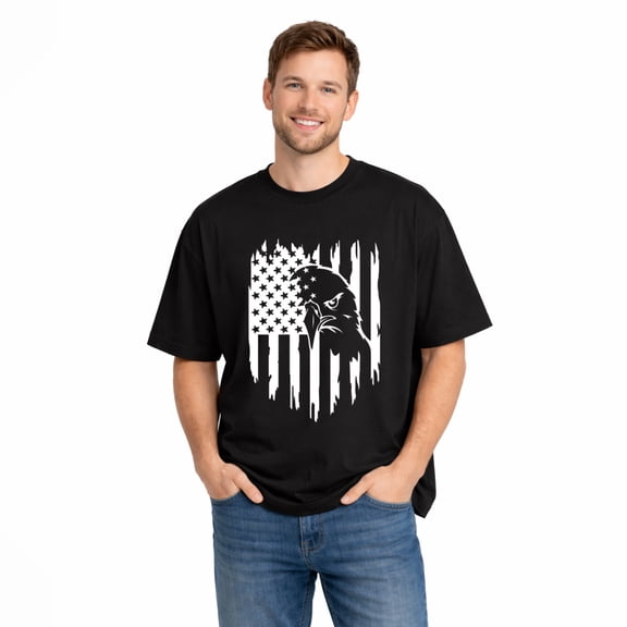 American Flag Eagle Shirt Men's 1776 July Patriotic T Shirt 4th of July Tees USA Flag Shirt