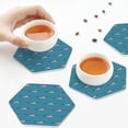 thumbnail image 5 of Disketp Cartoon Whale Funny Coasters,6 Pcs Leather Coasters with Holder, Perfect Housewarming Hostess Gifts,Protect Furniture from Water Marks Scratch and Damage, 5 of 5