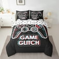 thumbnail image 2 of Erosebridal Gamepad Bedding Sets Twin Size,Game Glitch Comforter Sets with Sheets,White Black Bed in a Bag Twin Size For Boys,Super Cozy Room Decoration Reversible,7-Piece, 2 of 7