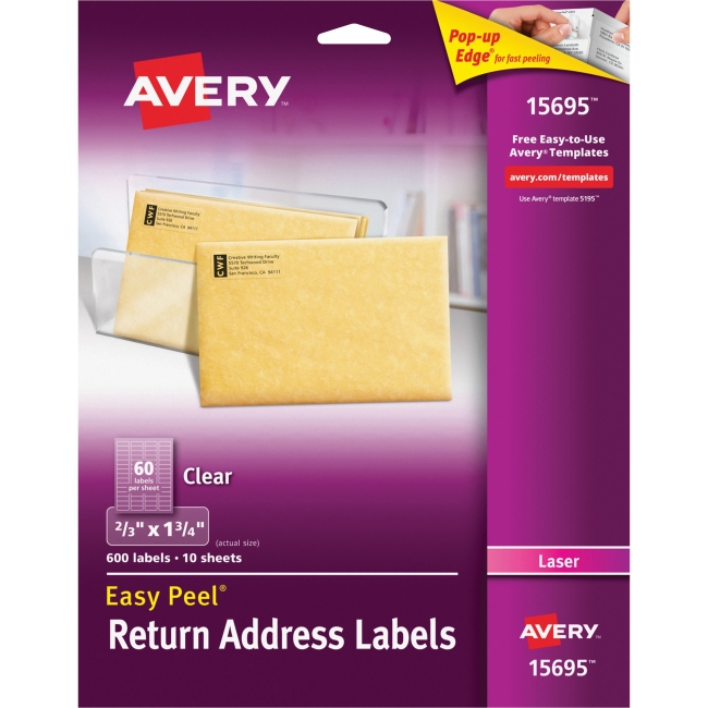 Avery Matte Clear Easy Peel Address Labels - Permanent ...