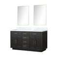 thumbnail image 2 of Shelter 60 in W x 22 in D Black Oak Double Bath Vanity, Carrara Marble Top and 28 in Mirrors, 2 of 9