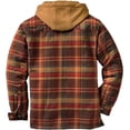 thumbnail image 3 of Chaqueta de franela con forro térmico para hombre, camisa de trabajo de franela a cuadros de manga larga con botones y capucha acolchada de manga larga., 3 of 5