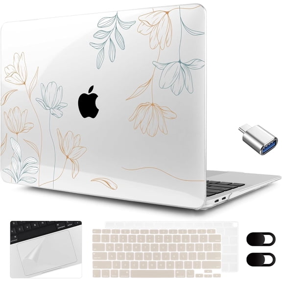 MEEgoodo for MacBook Air 13.3 inch Case 2021 2020 2019 2018 A2337 M1 A2179 A1932, Clear Case for MacBook Air M1, Hard