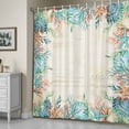thumbnail image 5 of Summer Starfish Coral Shower Curtain, Watercolor Seaweed Ocean Retro Waterproof Shower Curtain Set with 12 Hooks Lightweight Bath Curtains Fabric Bathroom Decor 72x84 Inches, 5 of 9