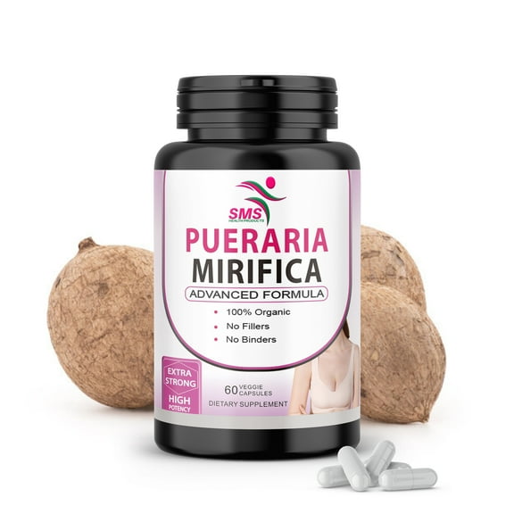 Pueraria Mirifica (Kwao Krua Kao) Supplement Pills - 500mg 10:1 Root Concentrated Extract Powder from Thailand, Premium Organic - Promotes Women's Health - 60 Veggie Capsules