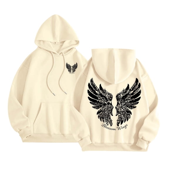 Puliio Womens Oversized Hoodie Soft Vintage Graphic Print Casual Fall Pullover With Front Pockets
